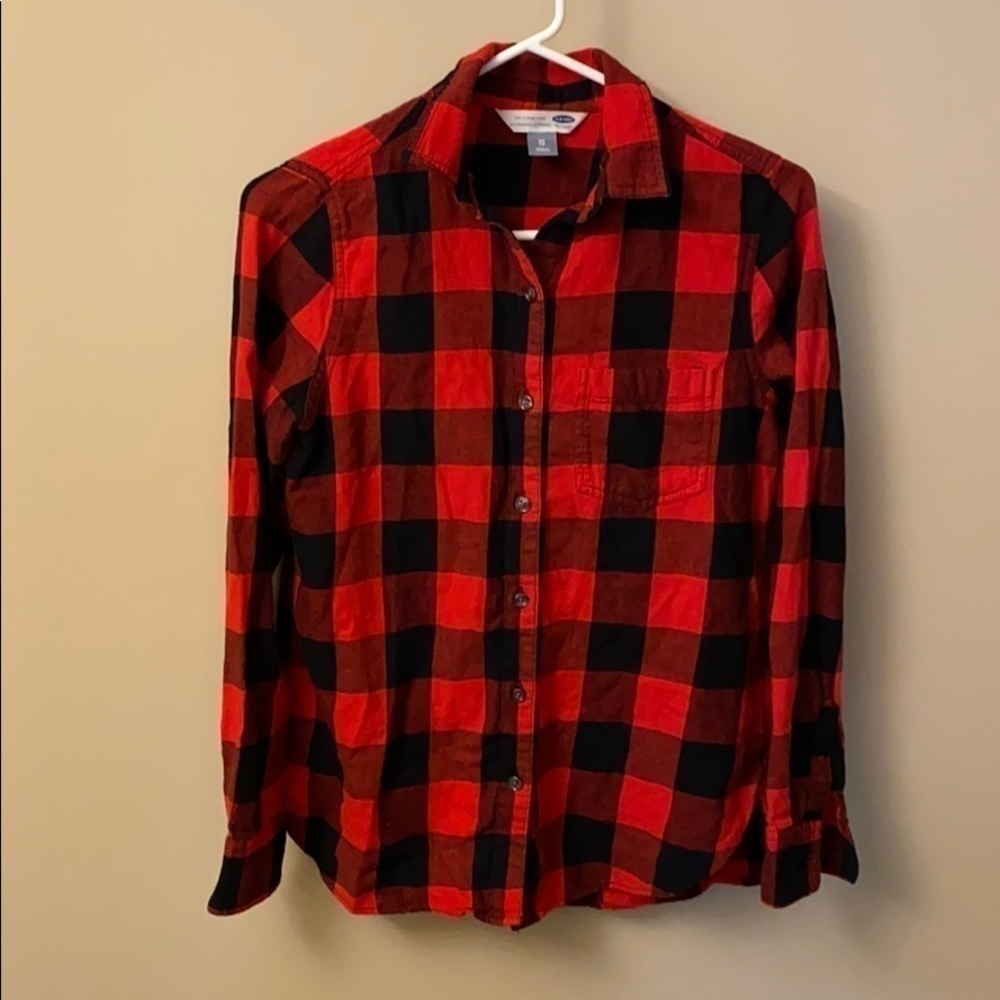Old navy red black the classic shirt flann…